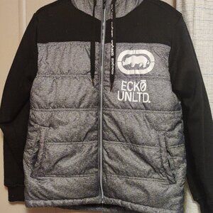 Ecko Unlimited Full Zip Hooded Puffer Jacket